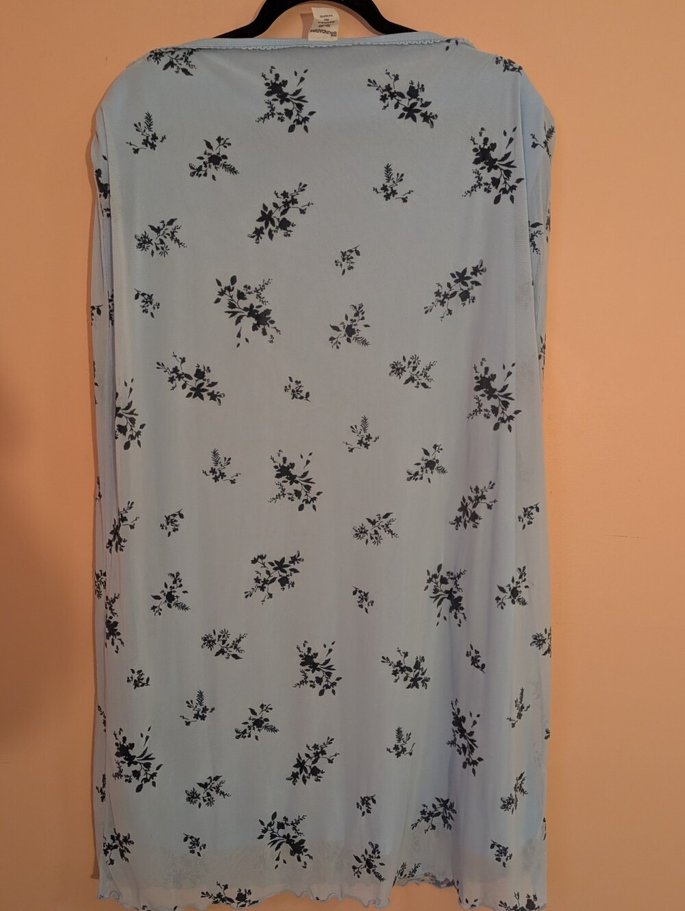 No Boundaries Light Blue Maxi Skirt with Navy Floral Print